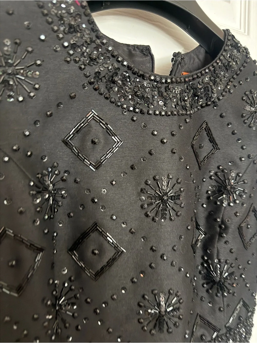 Tory Burch Black Beaded Sleeveless Dress